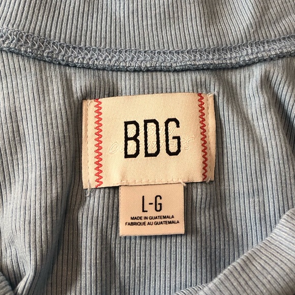 Urban Outfitters BDG Ribbed Off The Shoulder Long Sleeve In Blue. NWOT! Sz L - Picture 5 of 6